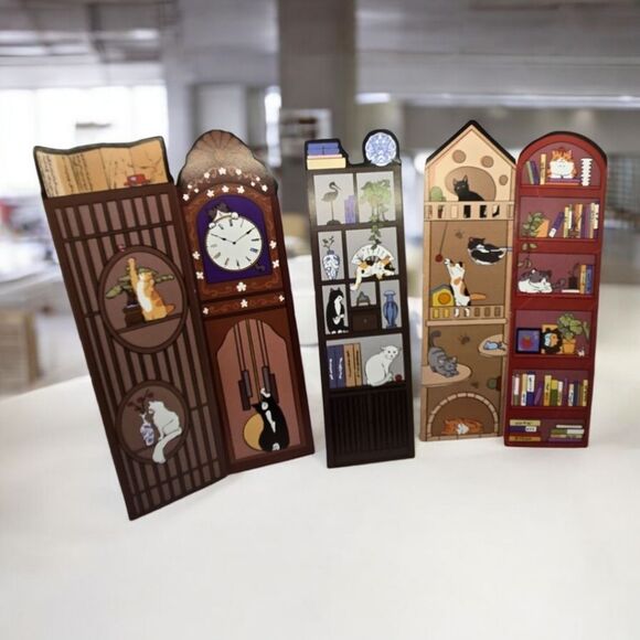 5pcs CAT Bookmarks Bookshelf Clock Home Book Marker Clips Reading Colorful Gift - Picture 1 of 10